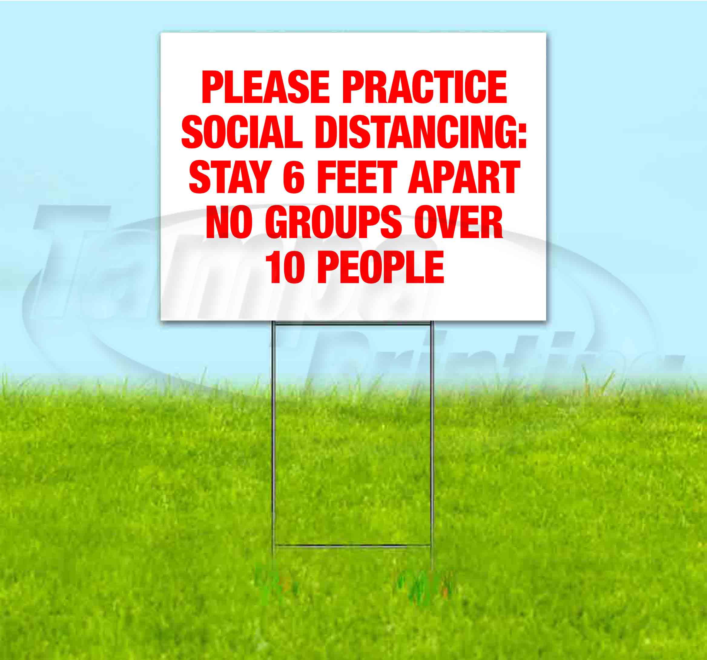 SOCIAL DISTANCE Coroplast Double sided SIGN full color 18 x 24 free stand 