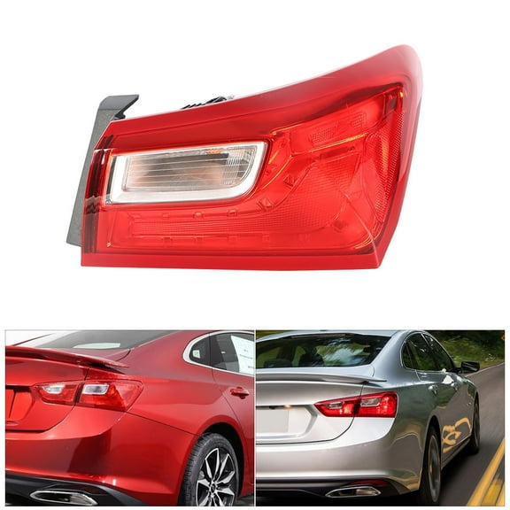 Genrics Right Side Tail Light Replacement for 2016-2021 Chevy Malibu Rear Outer Tail Light Lamp Assembly Passenger Side