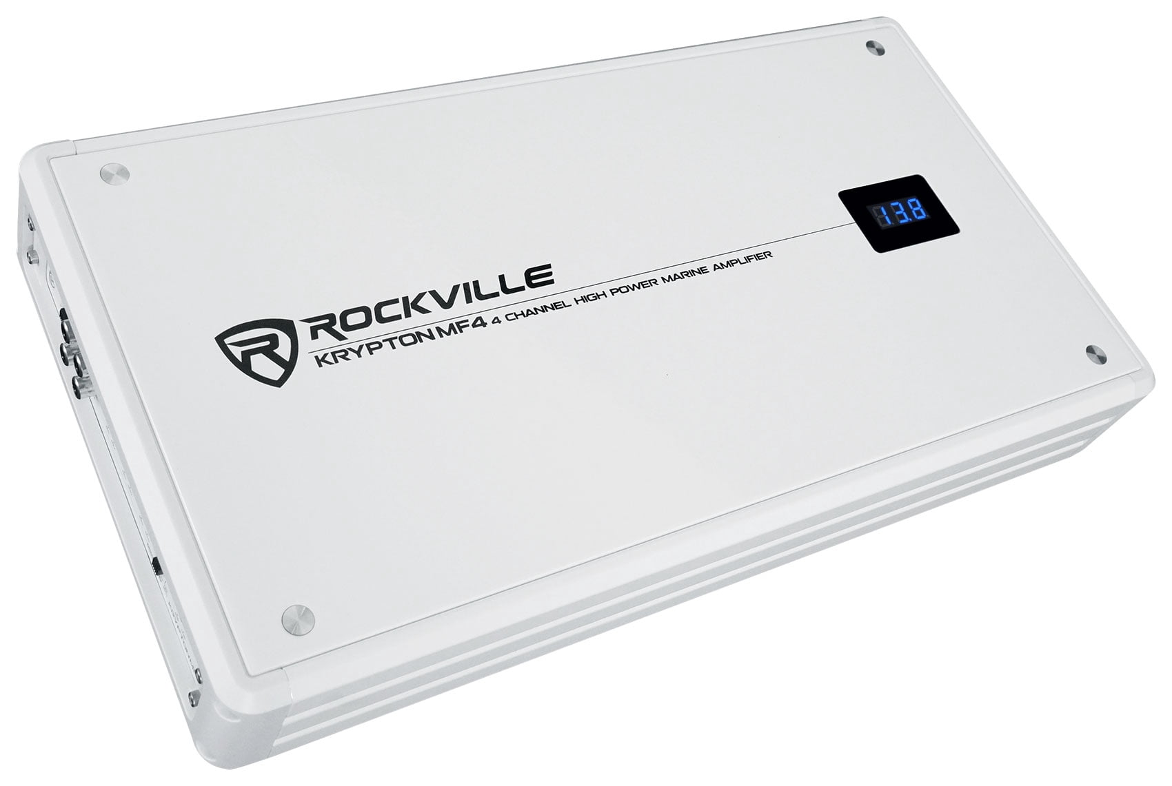 Rockville KRYPTON MF4 2400w Peak 4 Channel Marine Amplifier Boat Amp in White