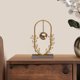 thumbnail image 1 of Adorno de cristal de metal geométrico dorado | Escultura moderna de trigo de hierro Decoración de oficina en casa, acento europeo de lujo • Decoración de mesa elegante de 8 "x5", regalo artístico, 1 of 6