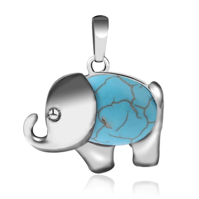 Energy Cute Elephant Pendants for Child Jewelry Chakra Natural Gem Stone