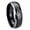 Black 2 Tone Polish Edge, variant on Infinity Love Dome Brushed Finish Blue Tungsten Men Ring 10MM