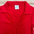 thumbnail image 2 of unik Girl's Uniform V-Neck Collar Short Sleeve Shirt, Red Size 5, 2 of 3