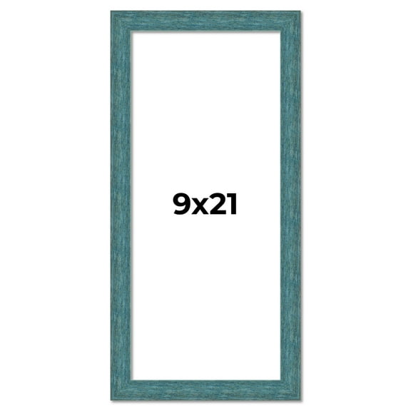 9x21 Frame Blue Rustic Barnwood Solid Wood Picture Frame Width 1.25 Inches | Interior Depth 0.5