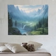 thumbnail image 4 of ONETECH Nature Mountain Tapestry,Green Forest Trees Nature Landscape Tapestry Wall Hanging for Dorm Living Room Bedroom Home Decor (40"x30"inch), 4 of 7