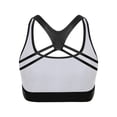 thumbnail image 4 of Hansber Women's Shiny Sport Bras Racer Back Strappy Crop Tops for Raves Festivals Yoga Workout Fitness Black L, 4 of 5