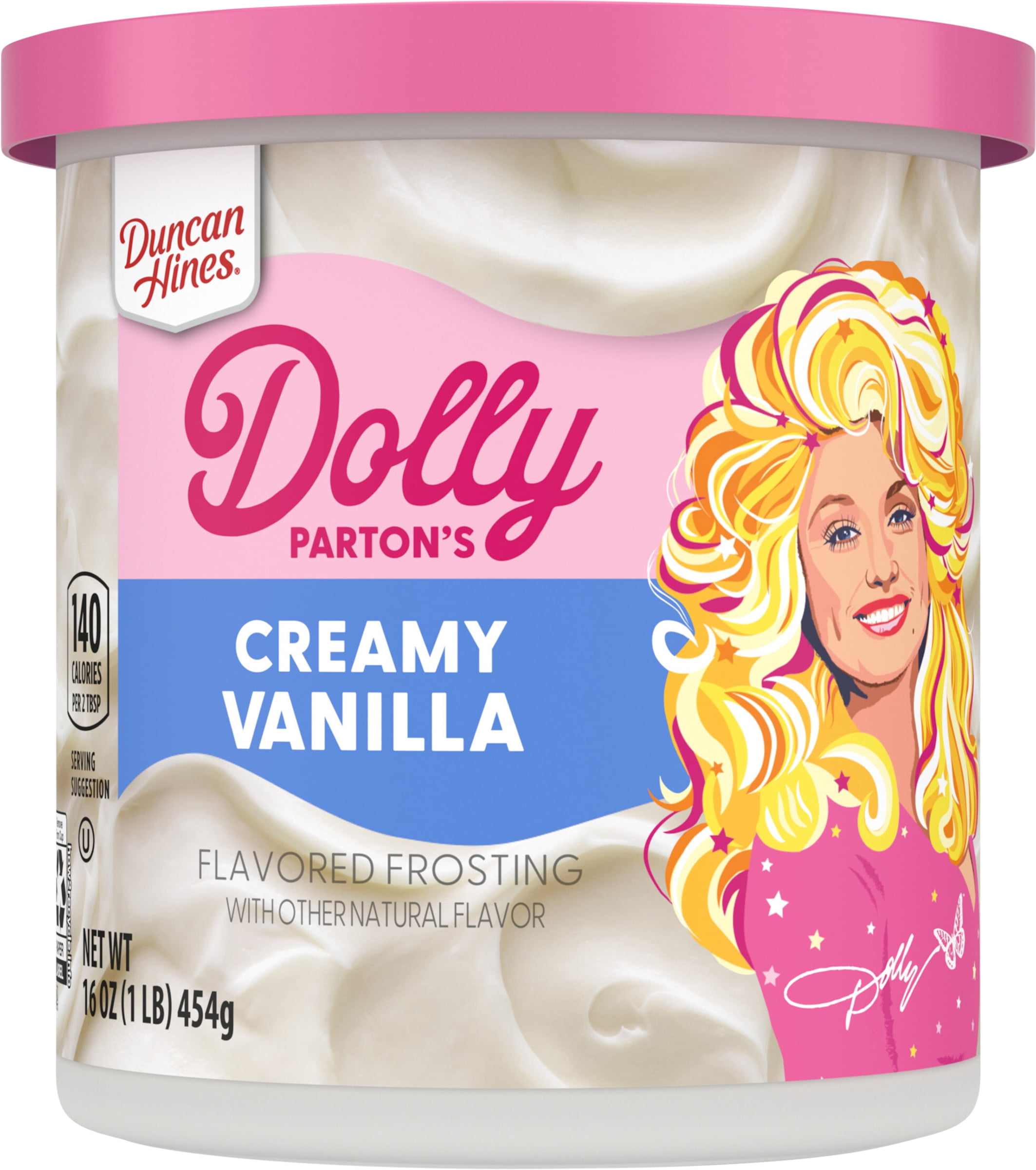 (5 pack) Duncan Hines Dolly Parton's Creamy Vanilla Flavored Frosting, 16 oz.