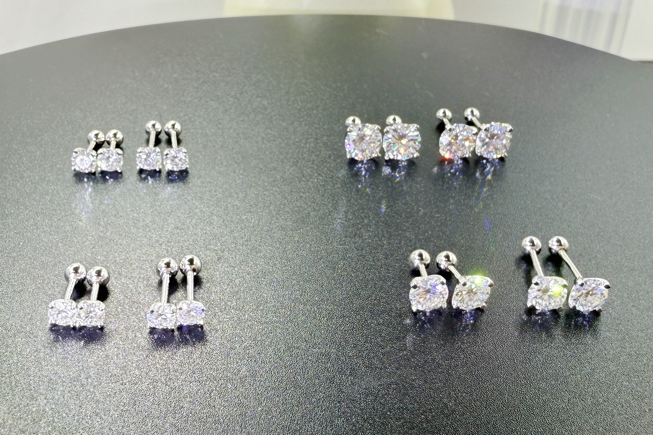 RYSKYJEWELRY Screw Backs Stud Earrings, D Moissanite, 2.0 ct t.w., 925 Sterling Silver