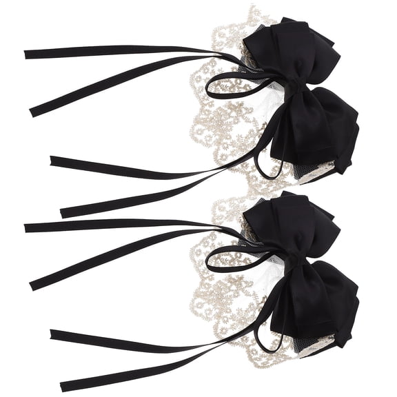 Raindrops 2Pcs Black Bow Hair Clips for Women and Teen Girls Durable Workmanship for Half-tied Hairstyles