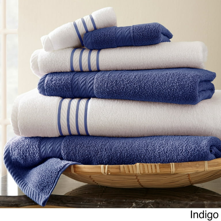 Zero-twist, 100% Combed Cotton Ribbed Bath Towel Set (4 Pack Bath
