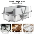 thumbnail image 2 of Stainless Steel Cat Litter Box With Lid  2 Pack Xl Metal Mat & Scoop Odor-free/anti-leakage Non-stick High-sided For Multiple Big Cats(xl/grey), 2 of 7