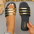 thumbnail image 6 of Eltusu Women Flat Slide Sandals, Summer Slip On Open Toe Fashion Beach Sandals Shoes Black Size 7, 6 of 8