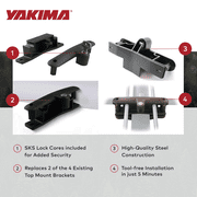 Yakima Cargo Warrior Locking Brackets for Roof Rack Cargo Baskets, Set of 2