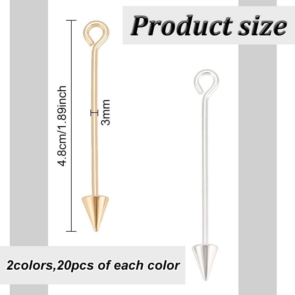 40 Pcs Beadable Keychain Bar Bulk Blank Bead Bars Tools Silver Gold Beadable Bar Links for Earring Necklace Bracelet DIY Crafts Pendant Jewelry Keychain Making Supplies