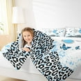 thumbnail image 4 of jejeloiu Kawaii Butterfly Full Size Comforter Sets,Chic Leopard Print Bedding Comforter Set,Blue Black Bedding Sets For Girls Teens,Ultra Soft Home Decor,3 Pieces, 4 of 8