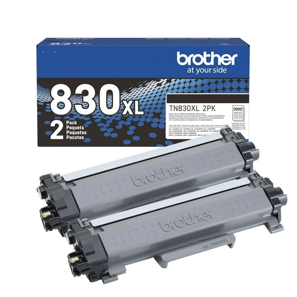 Cartucho de tóner para impresora Brother TN830XL negro, paquete de 2