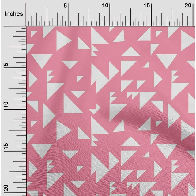 oneOone Tissu de Soie Triangle Géométrique Tissu Imprimé 1 Yard 42 Inch Wide