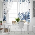 thumbnail image 5 of Blue Starfish Coastal Blackout Curtains for Bedroom, Eucalyptus Summer Nautical Shell Ocean Thermal Insulated Kitchen Drapes with Grommets, Light Blocking Window Treatment, 2 Panels 52" x 84", 5 of 7