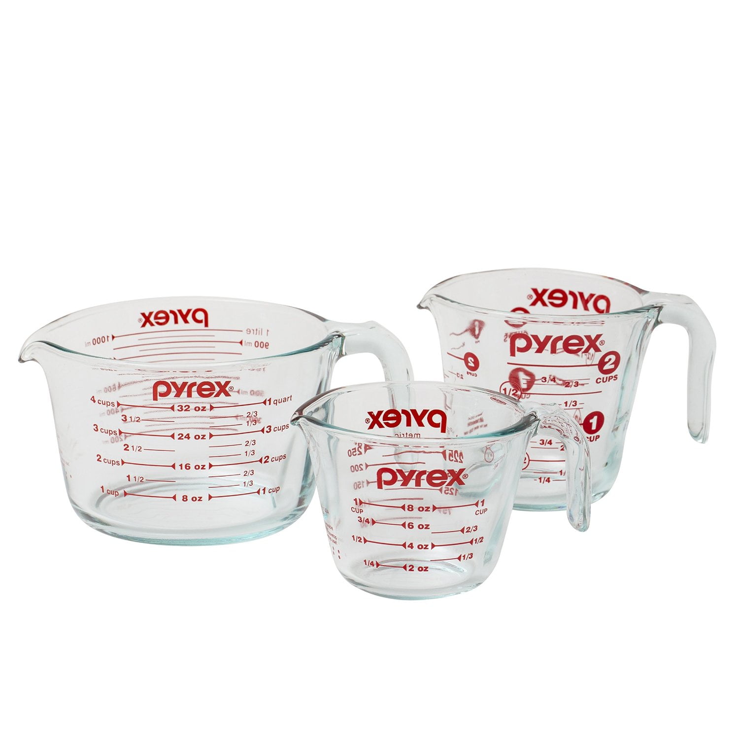 Belang lade lager Pyrex 3-Piece Glass Measuring Cup Set - Walmart.com