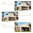 thumbnail image 2 of FOROUTIA 20x20ft Heavy-Duty Carport Canopy, khaki Gable Roof PE Garage, All-Weather Shelter for Car/Truck/SUV/Outdoor Storage & Party, 2 of 7