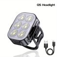 thumbnail image 1 of QJUHUNG 1 set Bright Waterproof LED Bicycle Headlight and Taillight Set - 12 Hour Working Time  Type-C Rechargeable for Safe Cycling at Night, 1 of 7