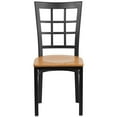 thumbnail image 3 of HERCULES Series Black Window Back Metal Restaurant Chair - Natural Wood Seat, 3 of 9