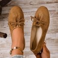 thumbnail image 4 of KEGIRLOM Women's Fashionable Casual Versatile Plus Size Breathable Loafers Solid Color Front Laces Round Toe Closed Toe Lace-Up Flat Soft Sole Shoes Khaki 5.5, 4 of 8