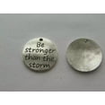 thumbnail image 3 of GKNET Hot Sales 10 Be stronger than the storm charms Antiqued Silver Tone, 3 of 3