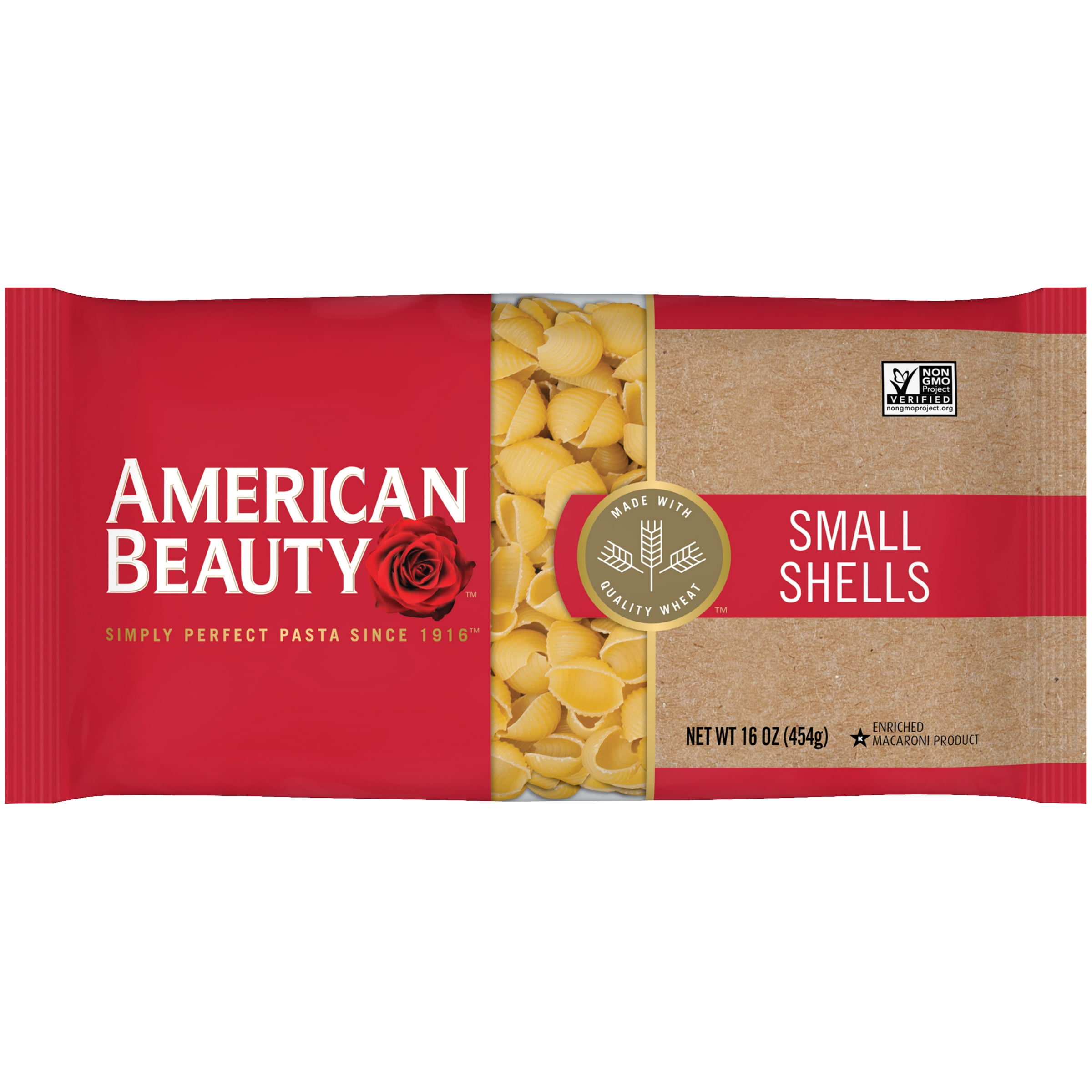 (4 pack) American Beauty 16 oz Small Shell Pasta