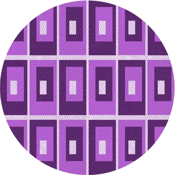 Ahgly Company Machine Washable Indoor Round Transitional Heliotrope Purple Area Rugs, 7' Round