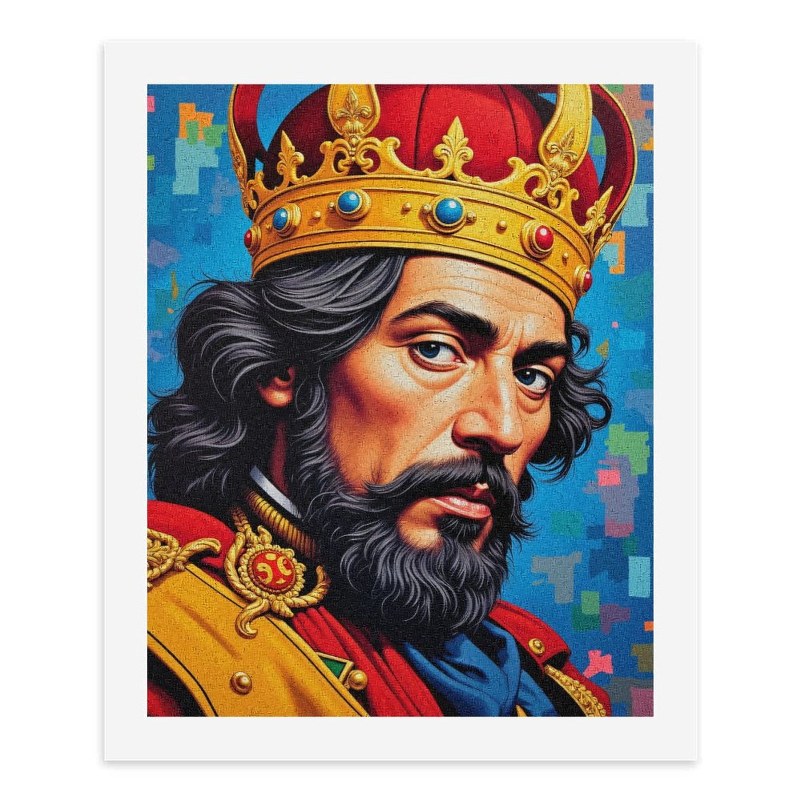 Paint By Numbers Kit for Adults Beginner - DIY King Portrait Vibrant Colors Art Canvas Painting Kits for Adults, Frameless Paint By Number for Adults for Home Wall Decor 16x20 Inch
