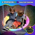 thumbnail image 5 of Sportspower Comet Metal Swing Set with LED Light up Saucer Swing, 2 Swings, Lifetime Warranty on Slide, & Bonus Anchor Kit, Great for Kids Aged 3-8, 5 of 12