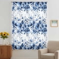 thumbnail image 2 of Blue Floral Sheer Curtains 45 Inches Long, Vintage Farmhouse Garden Flower Leaves Light Filering Curtains, Breathable Simi Curtain Privacy Drapes for Kitchen Bathroom Small Window Treatment, 2 of 9