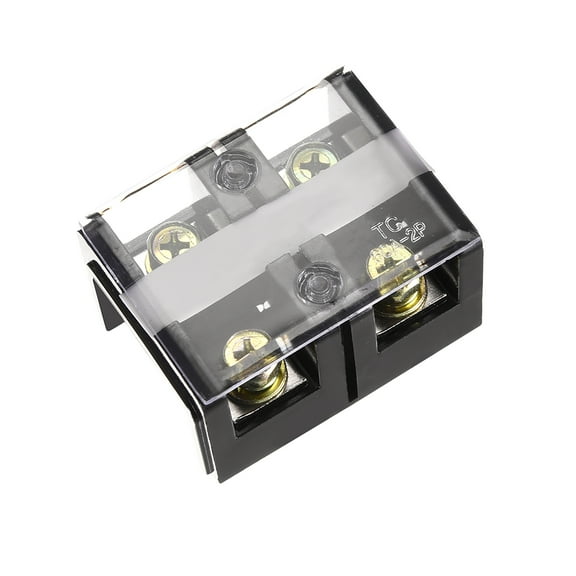 Uxcell Barrier Terminal Block 600V 60A 2 Positions Dual Row Screw Terminals