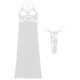 thumbnail image 3 of Lencería para mujer, vestido tentador transparente y espalda en T, ropa de dormir de 2 piezas, copa abierta, vestido de malla de encaje con abertura alta, camisón, 3 of 5