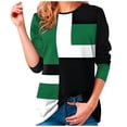thumbnail image 2 of Meichang Chemises à Manches Longues pour Femmes, Tops Décontractés à Blocs de Couleur, Col Rond Confortable, chandail-Over Habillé, Blouses Graphiques Géométriques, 2 of 5
