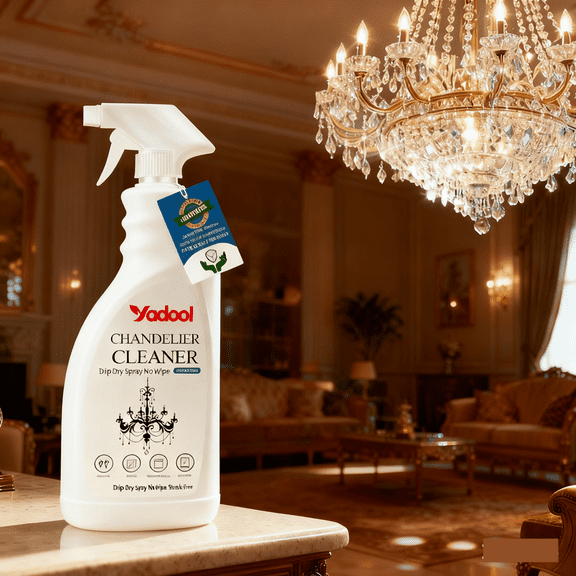 Chandelier Cleaner Drip Dry Spray No Wipe, Spray Away Dust Remover for Crystal Shiny, Glass, Figurines & Fine Collectibles, Bright, Shine, Spotless & Streak-Free - 16.91 fl oz