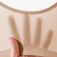 thumbnail image 4 of Feancey Plus Size Everyday Bras for Women Button Front Closure Bra Wide Strap Breathable Wireless Brassieres Full Coverage Casual Support Lift Up Bralettes Beige L, 4 of 6