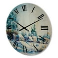 thumbnail image 3 of Designart 'Small Town Covered In Snow In Winter Times' Traditional Wood Wall Clock, 3 of 5