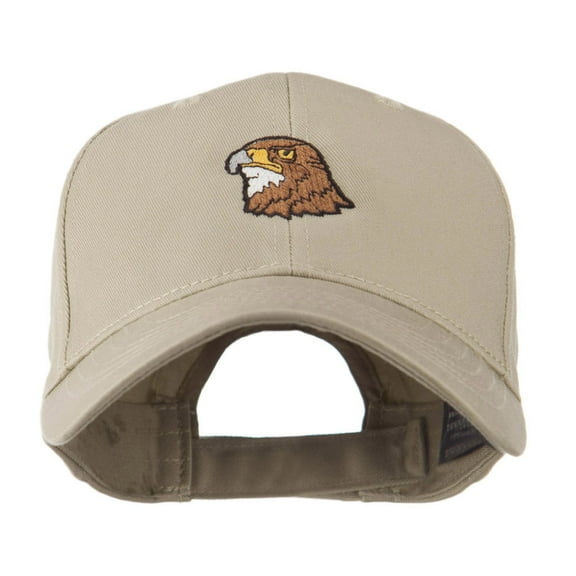 Hawk Head Mascot Embroidered Cap - Khaki OSFM