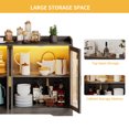 thumbnail image 4 of DWVO Sideboard Buffet Cabinet with LED Light & Doors, Modern Wood Acrylic Glass Sideboard Storage Cabinet Cupboard, Sideboard Buffet Table for Kitchen, Dinning Room, Living Room, Gray, 4 of 10