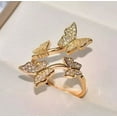 thumbnail image 2 of 2Ct Round Cut Simulated Diamond Women's Butterfly Engagement Ring 14K Yellow Gold Plated Silver For Her, 2 of 5