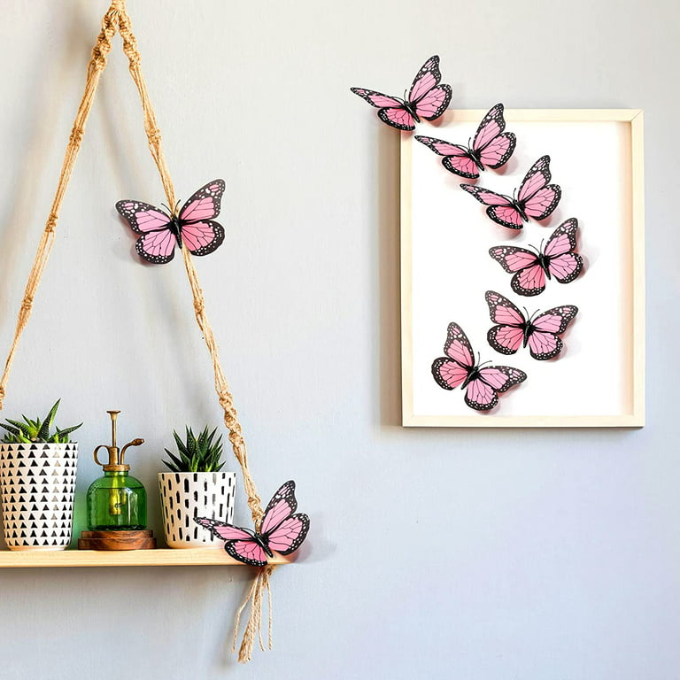 ConetoRosa Butterfly Wall Decor 12PCS 2Sizes, 3D Butterfly Decor Fake  Butterfly Wall Butterfly Decorations for Home Room Bedroom Nursery Decor,  3D
