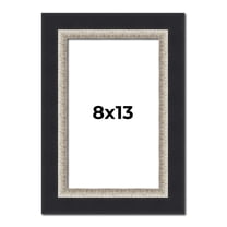 8x13 Frame Black Real Wood Picture Frame Width 2.25 Inches | Interior Frame Depth 0.5 Inches |