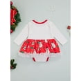 thumbnail image 4 of Qiylii Baby Christmas Romper,Santa Claus Print O-Neck Long Sleeve Skirt Bodysuit, 4 of 8