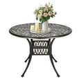thumbnail image 2 of Magic Union 41.34" Outdoor Cast Aluminum Round Dining Table Outside Patio Furniture with Umbrella Hole, 2 of 6