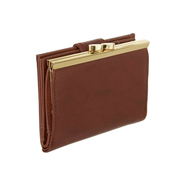 Julia Buxton Women's Heiress Double Cardex Leather, Mahogany