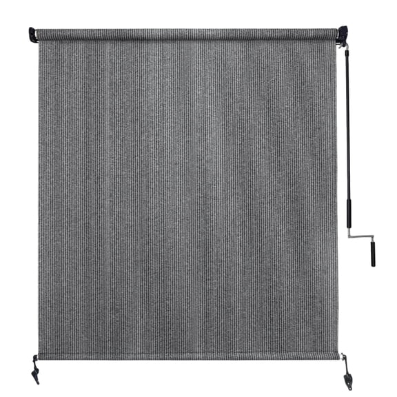 Outdoor Roller Shade, Exterior Cordless Patio Shades Roll-Up Outdoor Blinds with 90% UV Protection, Two-Section Poles with One-Piece Fabric