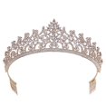 thumbnail image 1 of Bride Tiara Dainty Rhinestone: Princess Tiara Wedding Party Crown with Hair Comb, 1 of 6
