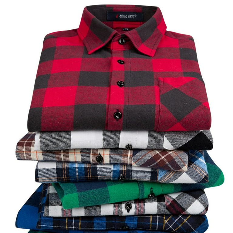 トップス Classic Shirt-Cotton Brushed Big Plaid Soft Brushed Checked Long-Sleeve Shirt | UNIQLO US
